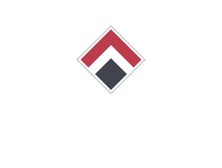 arrow inside rhombus shape forming letter A logo
