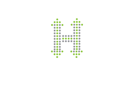 dotted letter H with arrow logo