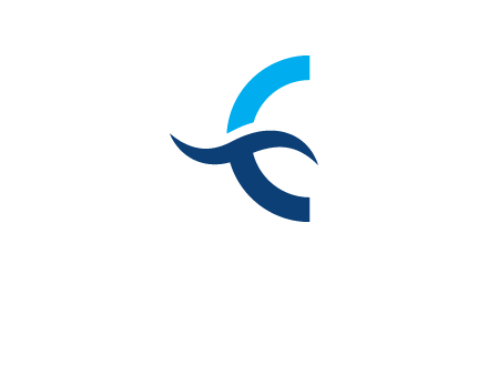 wave inside letter E logo