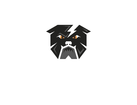 aggressive bulldog with lightning on head illustration