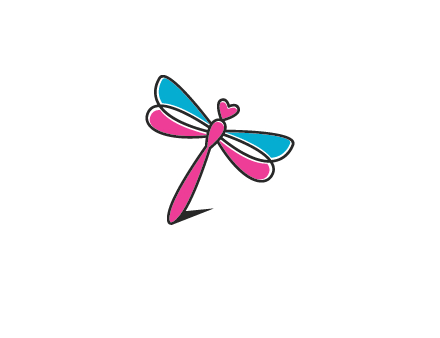dragonfly with hearts beauty logo
