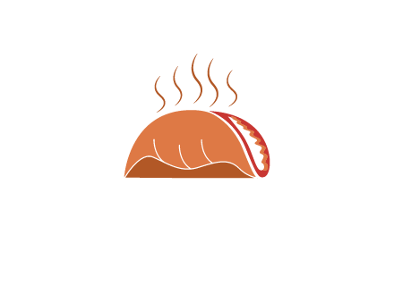 steam rising from taco for Mexican food logo