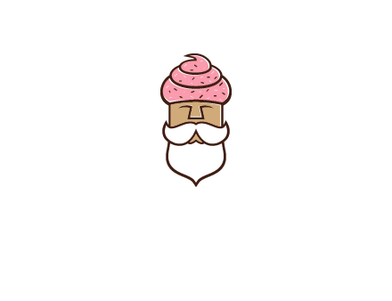 old bearded man with an ice cream turban