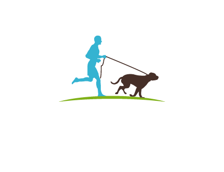 fitness logo of a jogger with dog