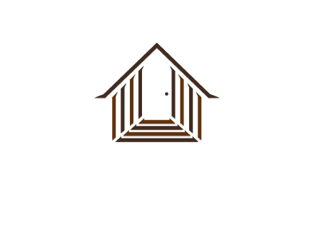 house construction logo with mandela effect on the stairs leading to a door