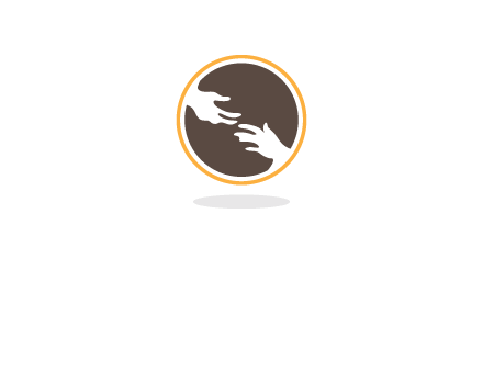 helping hands in circle icon