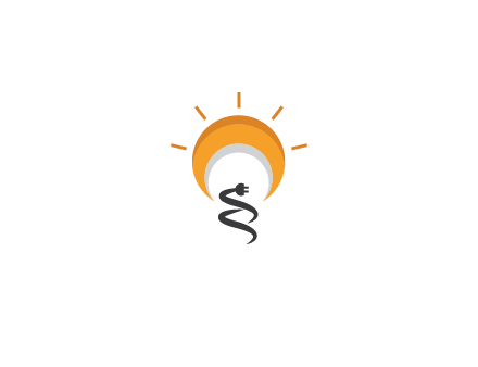 abstract sun with plug engineering logo