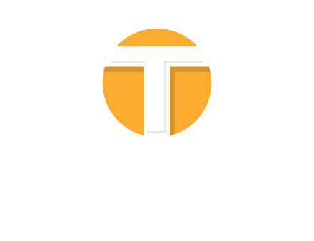 letter t inside the circle logo