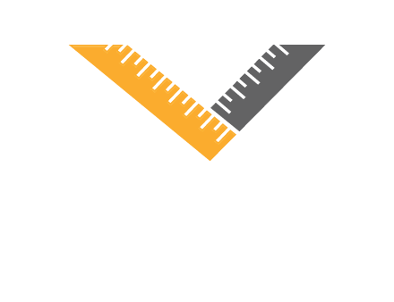 Two ruler in v shape graphic