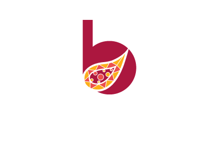 letter B and abstract leaf logo