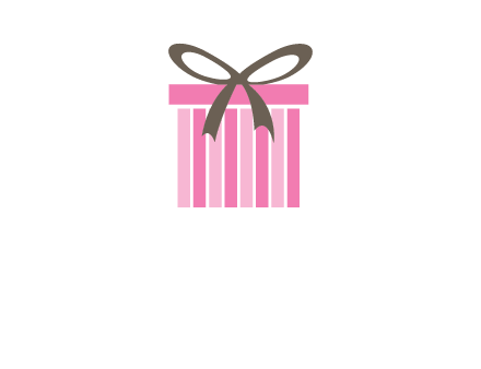 stripe gift box with ribbon logo
