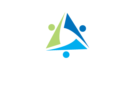 swoosh people triangle logo