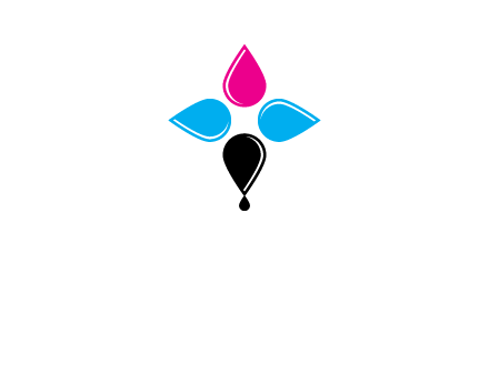 color drops in cross formation symbol