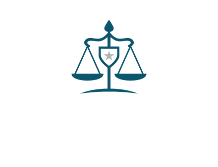 legal justice system logo with a star and scale