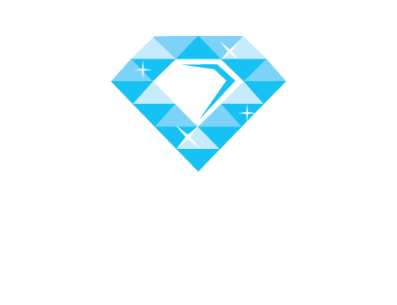clear diamond inside shiny blue diamond logo