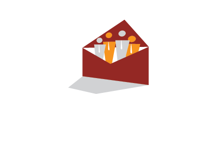 consultants or business executives in an envelope logo