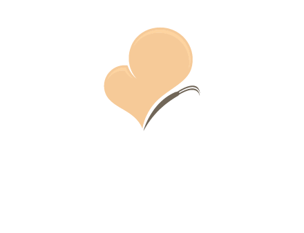 insect with heart wings logo