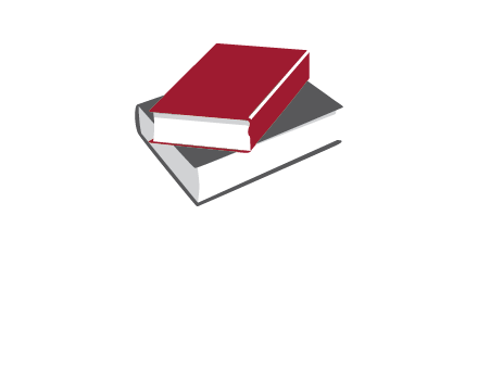 grey and red books logo