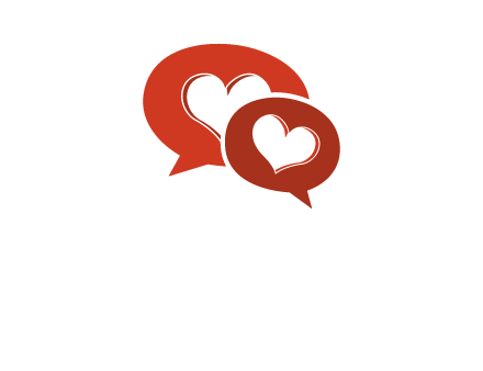 dating agency logo bearing hearts on chat bubbles