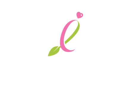 pink cancer ribbon attached to a sprout with a heart logo