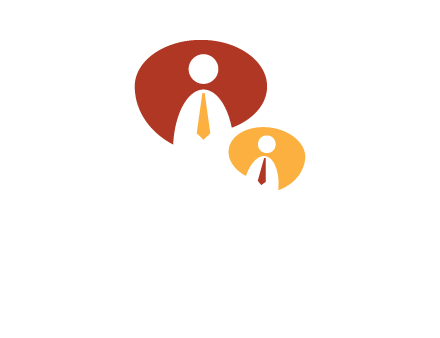 abstract person inside the speech bubble with tie logo
