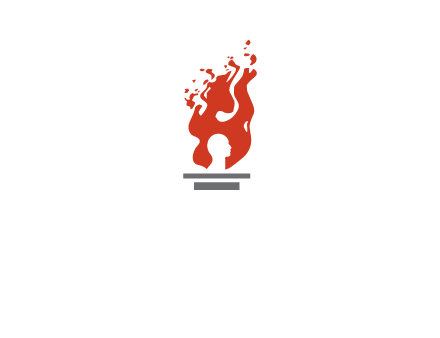 person face inside fire icon
