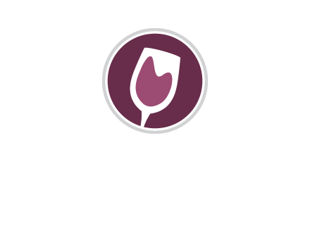 abstract wine glass in circle logo