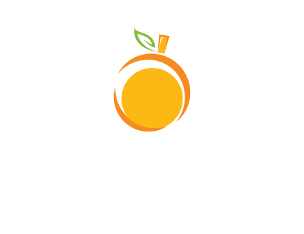 abstract orange with leaf logo