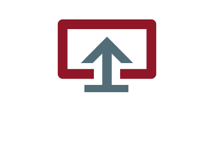 arrow merged with monitor screen symbol
