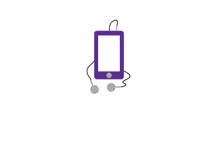 mobile with headphone icon