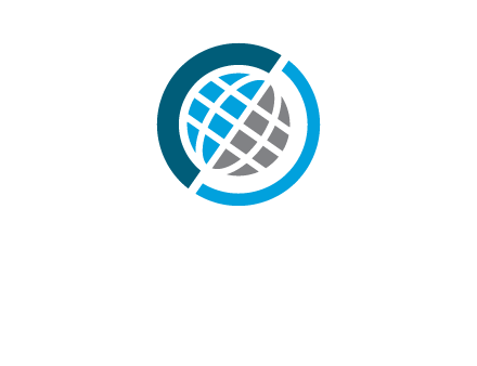 abstract globe inside circle logo