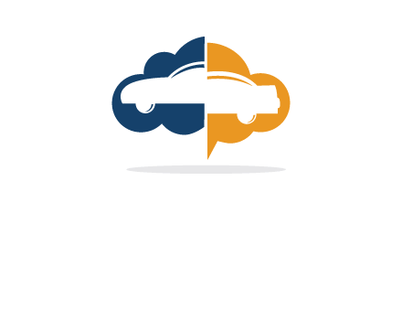 car inside cloudy chat bubble logo