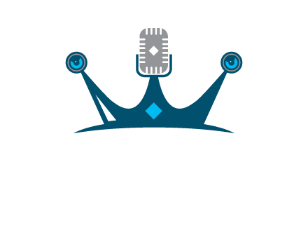 mic and speaker merge with crown logo