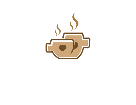 heart on coffee cups logo