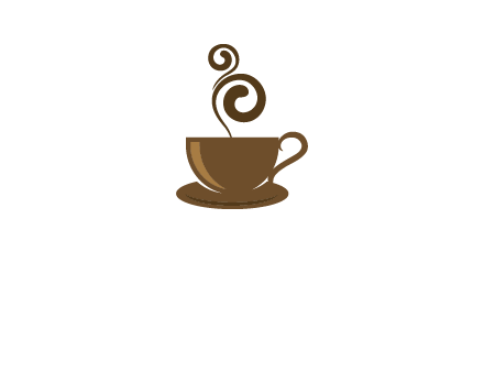 spiral steam on coffee cup logo