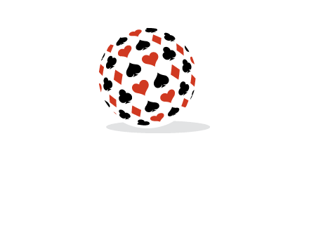 Globe with card suits vector