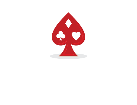 playing card symbols in spade logo