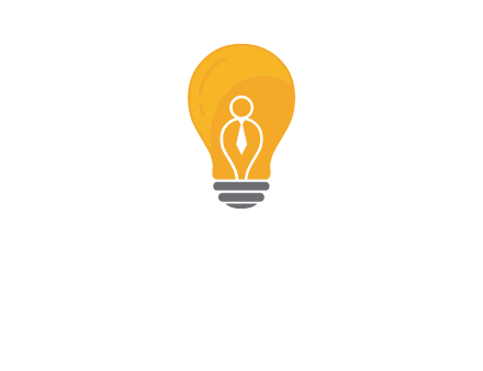 abstract person in bulb logo