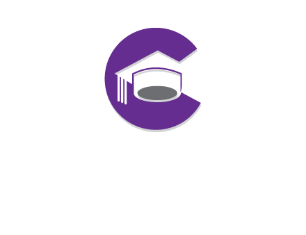 graduation hat in letter C logo