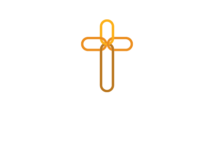 abstract christian cross connection icon