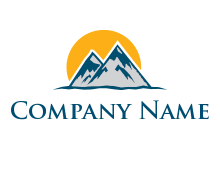 sun behind mountains logo