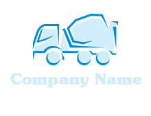 line art abstract water truck logo