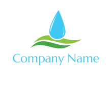 water droplet with abstract field logo