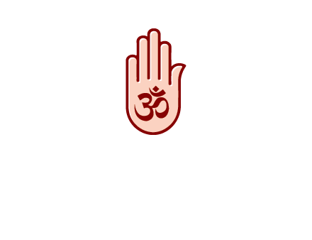 om symbol in hand logo