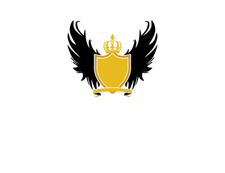 shield with crown and wings logo