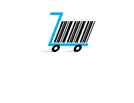 bar code shopping cart logo