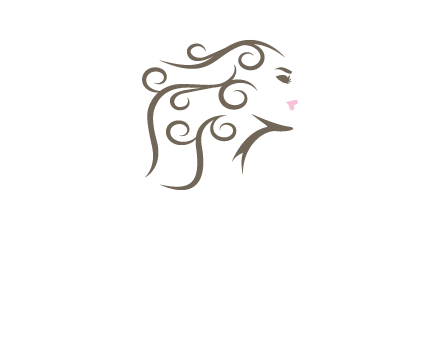 woman with curls in hair saloon logo