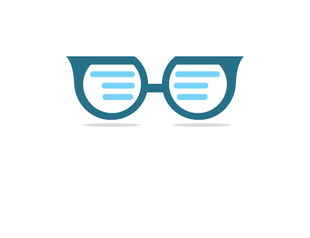 text in glasses logo