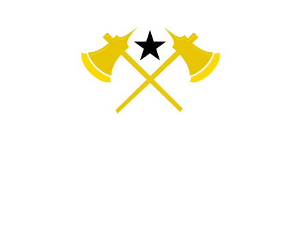 crossed battle axes with star logo