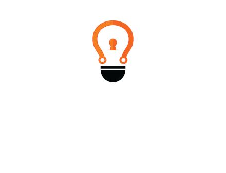 key whole in light bulb logo